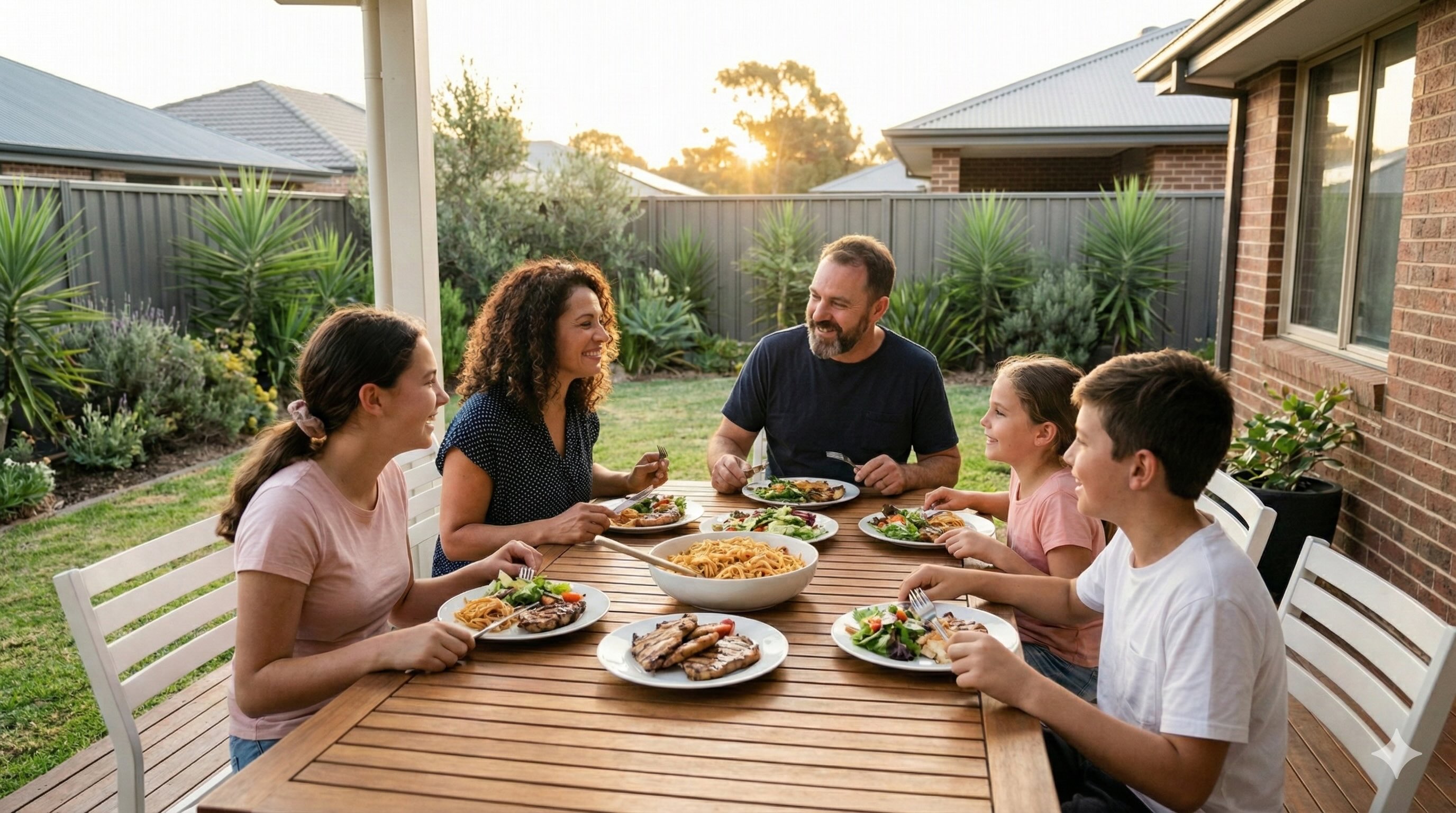 Family using technology together